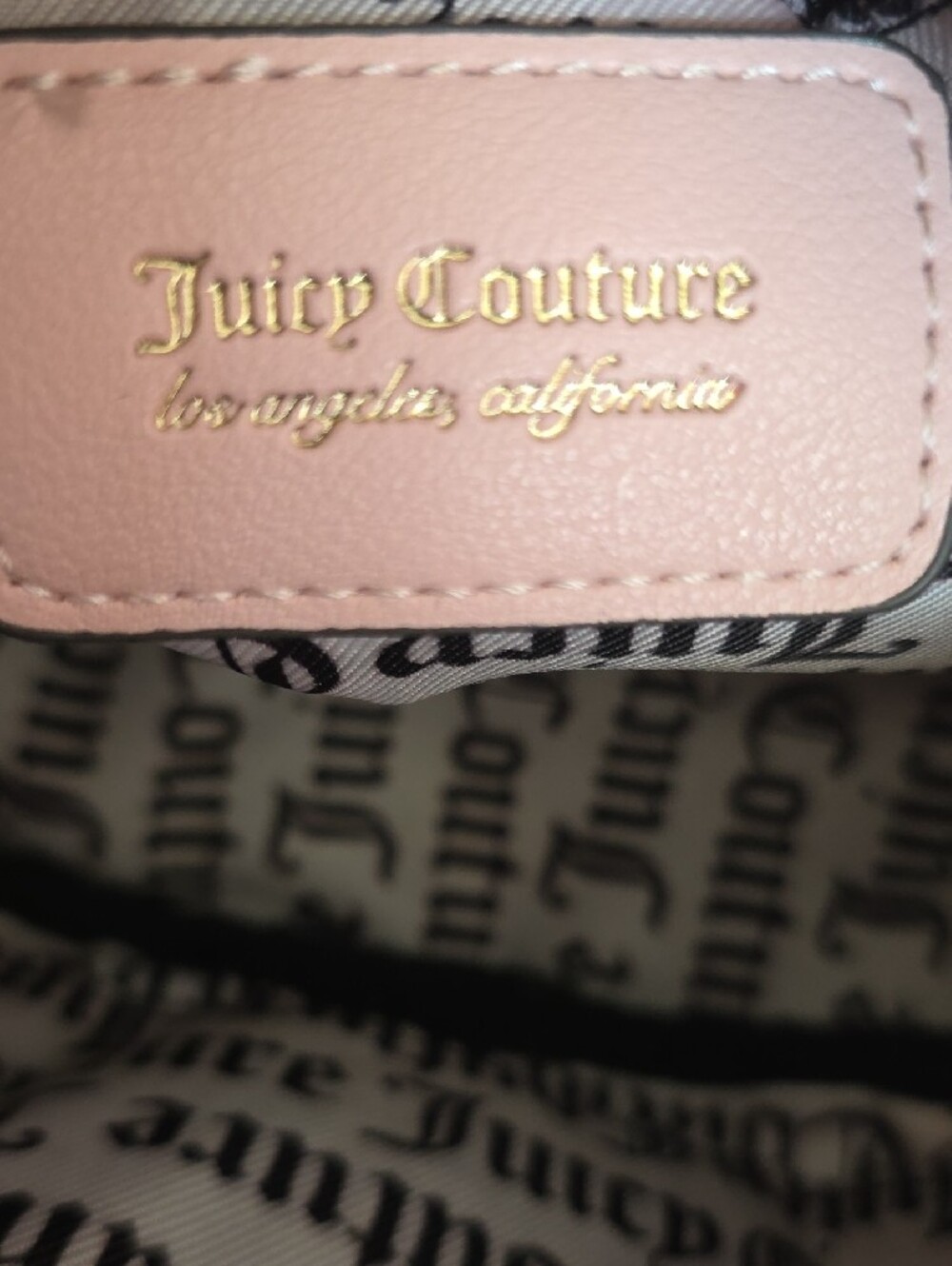 Juicy Couture Blush Pink Embroidered Suede/Velour Crossbody Bag - Picture 5 of 6